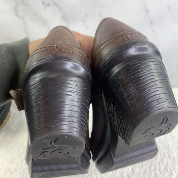 Sanita Womens Nyla Brown Leather Round Toe Wedge Heel Buckle Mary Jane Shoes 38 - Picture 6 of 16